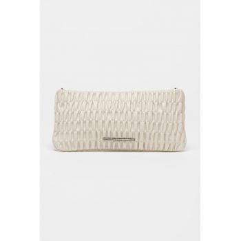 Geanta crossbody din piele ecologica cu model drapat