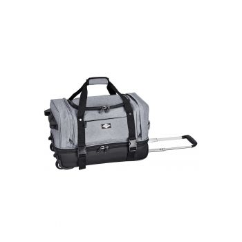 Geanta de voiaj cu role  2 compartimente - poliester 600D/bumbac - 50 cm - gri