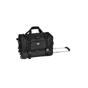 Geanta de voiaj cu role  2 compartimente - poliester 600D/bumbac - 50 cm - negru