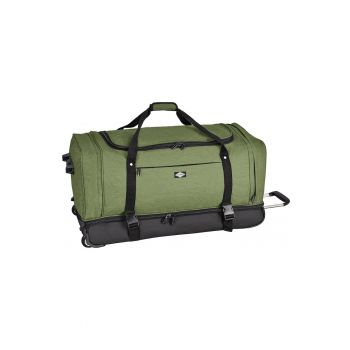 Geanta de voiaj cu role XL  2 compartimente - poliester 600D/bumbac - 80 cm - kaki