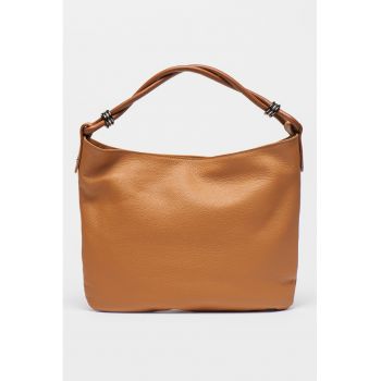 Geanta hobo de piele cu aspect texturat