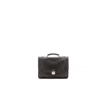 Geanta messenger unisex de piele - Caramel