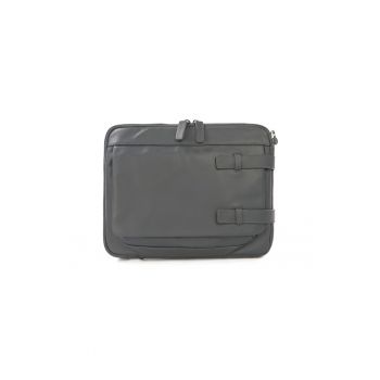 Geanta messenger unisex din piele cu fermoar - Grayed Jade