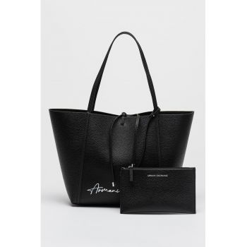 Geanta shopper de piele ecologica cu logo