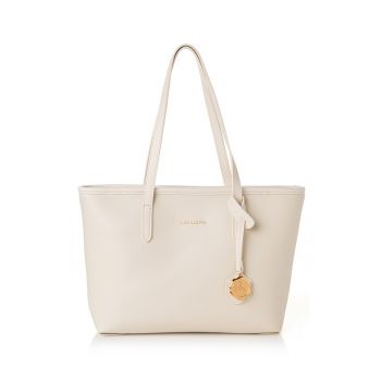 Geanta tote din piele ecologica cu accesoriu logo