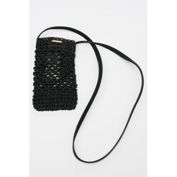 Husa de telefon din paie de hartie cu model crosetat