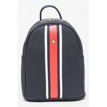 Rucsac cu aspect texturat - Rosu - Alb - Albastru marin