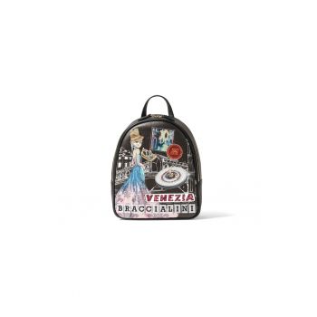 Rucsac de piele ecologica cu model grafic