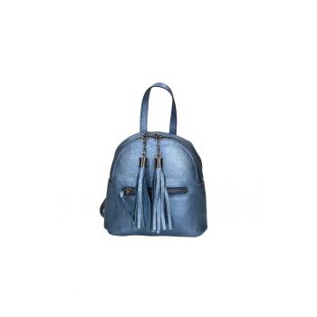 Rucsac din piele cu aspect metalizat