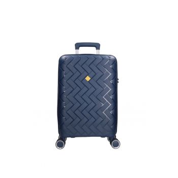 Troler de cabina  BZ 5806 - polipropilena - cifru - 4 roti duble - 55 cm - bleumarin