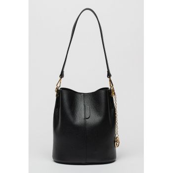 Geanta bucket din piele cu accesoriu detasabil