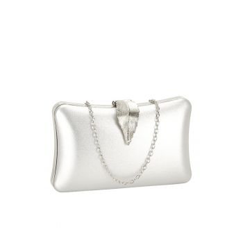 Geanta clutch argintiu simplu BME-600 05 10511