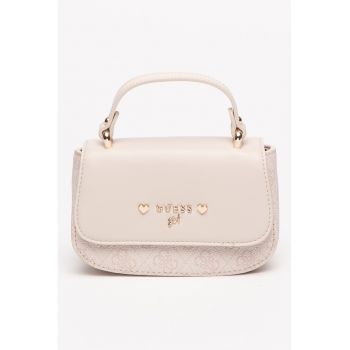 Geanta crossbody cu clapa si logo