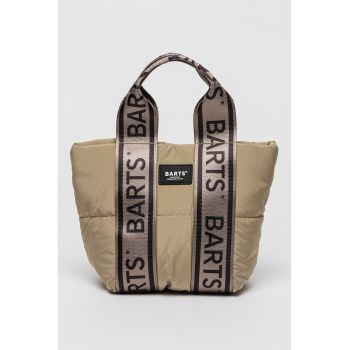 Geanta crossbody cu finisaj rezistent la apa si manere cu logo Jazka
