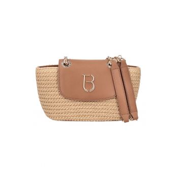 Geanta crossbody cu insertie de rafie