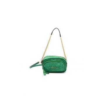 Geanta crossbody cu model si buzunar frontal cu fermoar