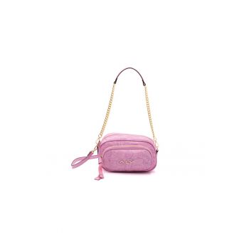 Geanta crossbody cu model si buzunar frontal cu fermoar