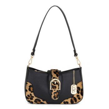 Geanta crossbody de piele cu animal print