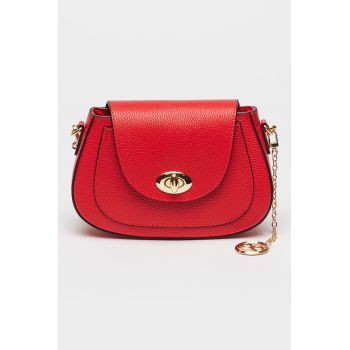 Geanta crossbody de piele cu clapa