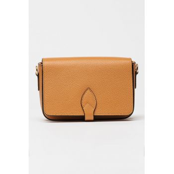Geanta crossbody de piele cu clapa