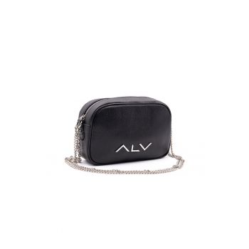 Geanta crossbody de piele cu logo