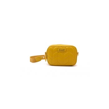 Geanta crossbody de piele ecologica cu bareta cu model logo