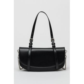 Geanta crossbody de piele ecologica cu bareta detasabila de lant