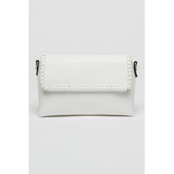 Geanta crossbody de piele ecologica cu clapa si bareta detasabila