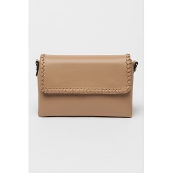 Geanta crossbody de piele ecologica cu clapa si bareta detasabila