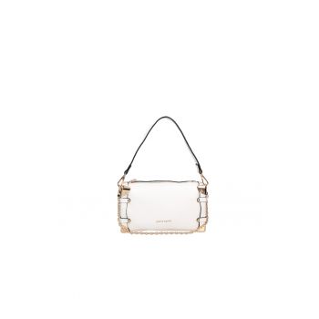 Geanta crossbody de piele ecologica cu detaliu detasabil de lant