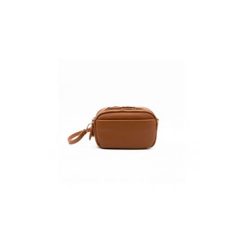 Geanta crossbody de piele ecologica cu doua compartimente