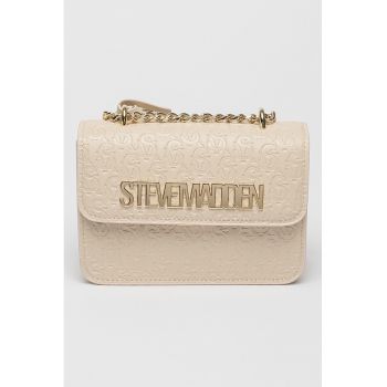 Geanta crossbody de piele ecologica cu logo metalic Coal-E - Bej