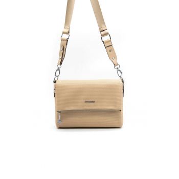 Geanta crossbody de piele ecologica - nuante neutre