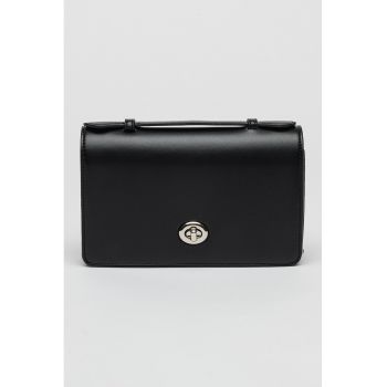 Geanta crossbody uni de piele ecologica cu bareta de lant