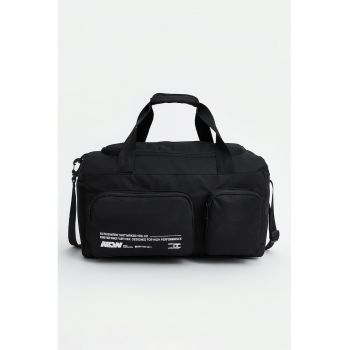 Geanta duffle cu imprimeu text