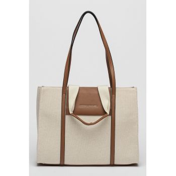 Geanta shopper din material textil cu bretele sintetice