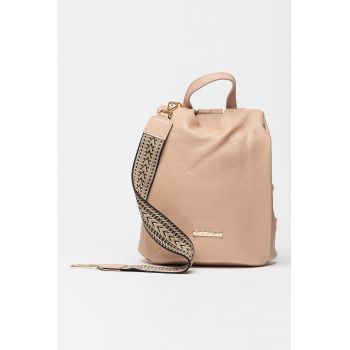 Rucsac de piele cu bareta detasabila cu model