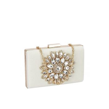 Geanta clutch din catifea bej B18110 05 17649