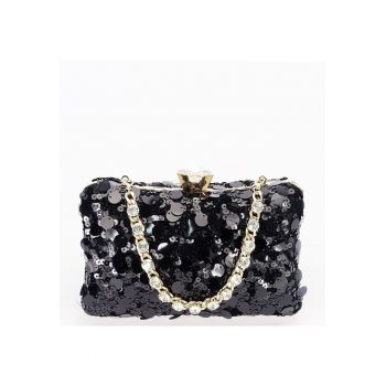 Geanta clutch neagra cu paiete BYH-896 05 17326