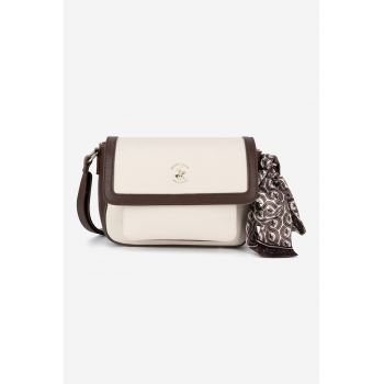 Geanta crossbody cu detalii contrastante