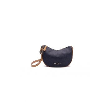 Geanta crossbody cu detalii de piele