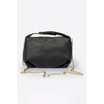 Geanta crossbody de piele cu bareta de lant