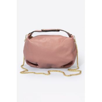 Geanta crossbody de piele cu bareta de lant