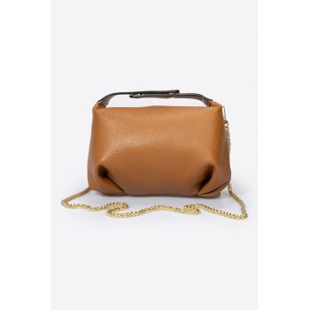Geanta crossbody de piele cu bareta de lant