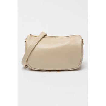 Geanta crossbody de piele cu bareta detasabila