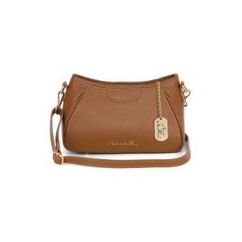 Geanta crossbody de piele cu bareta detasabila
