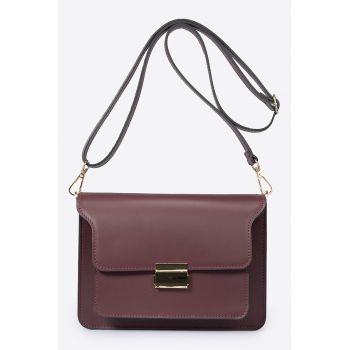 Geanta crossbody de piele cu clapa