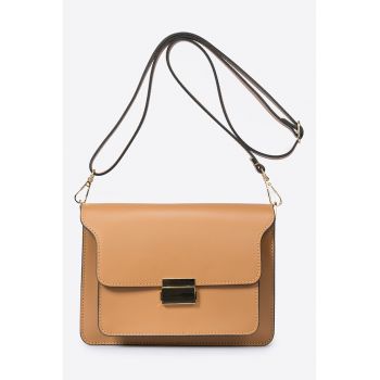 Geanta crossbody de piele cu clapa