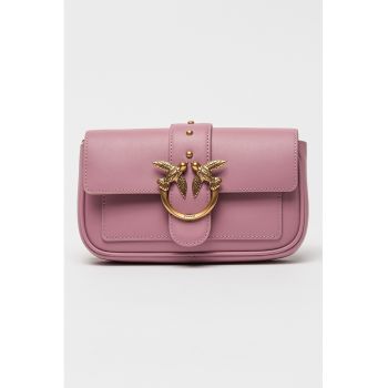 Geanta crossbody de piele cu clapa Love One
