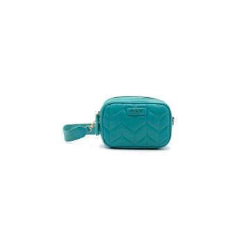 Geanta crossbody de piele ecologica cu bareta cu model logo